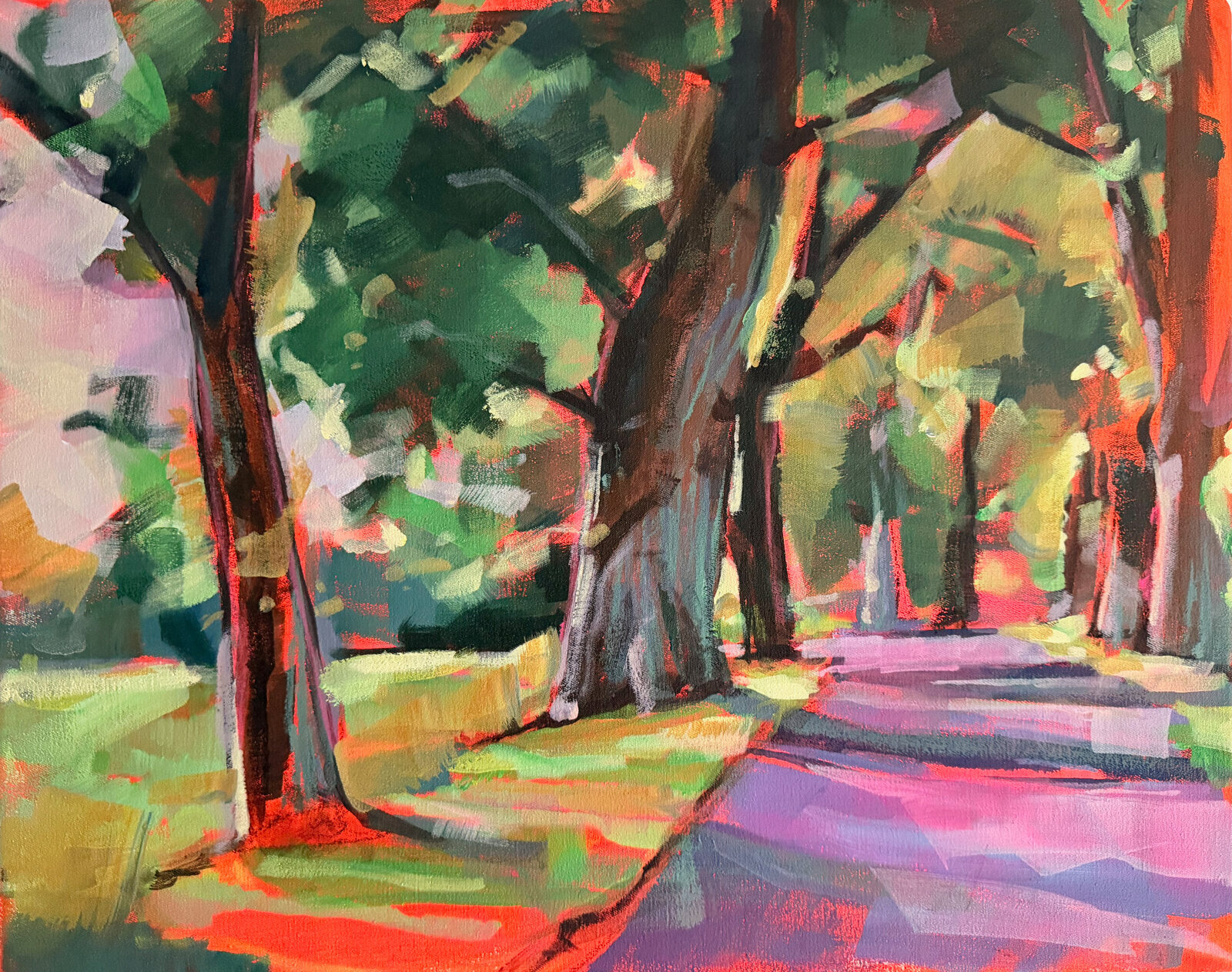 Allee bei Groß Stresow — Acryl auf Leinwand